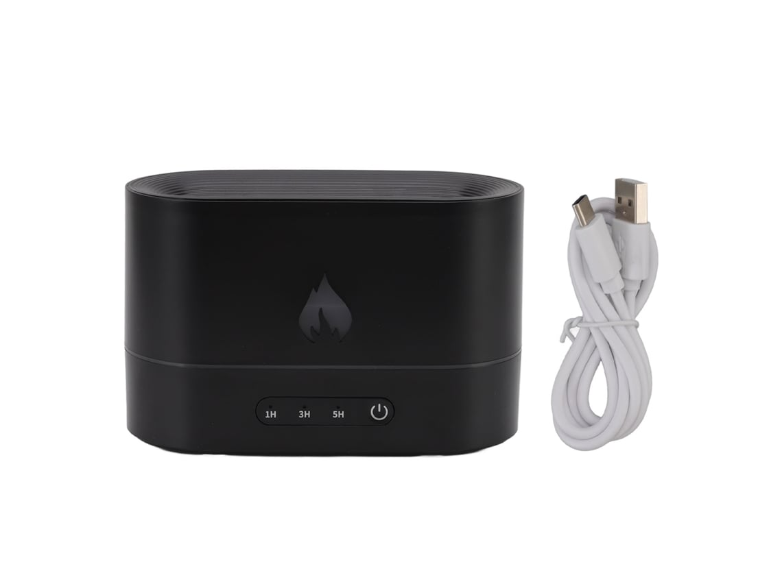 MEOIRUERY Humidificador 250ml Difusor Aromático con Luz de Llama y USB para Hogar