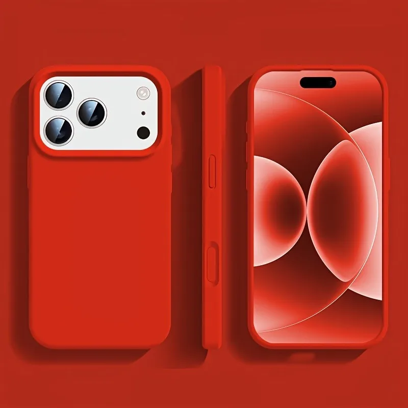 (iphone 13 Pro Max Rojo) Funda De Silicona Para Iphone, Funda Suave De Tpu A Prueba De Golpes