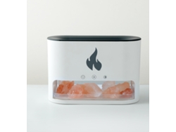 Difusor de aroma ultrasónico de niebla fría con LED, humidificador de aire para aromaterapia con efecto de llama 3D Mdug (blanco)