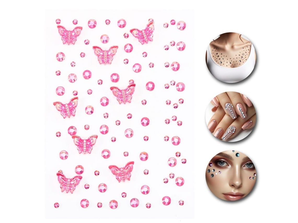 Sticker Mariposas rosa para uñas y piel