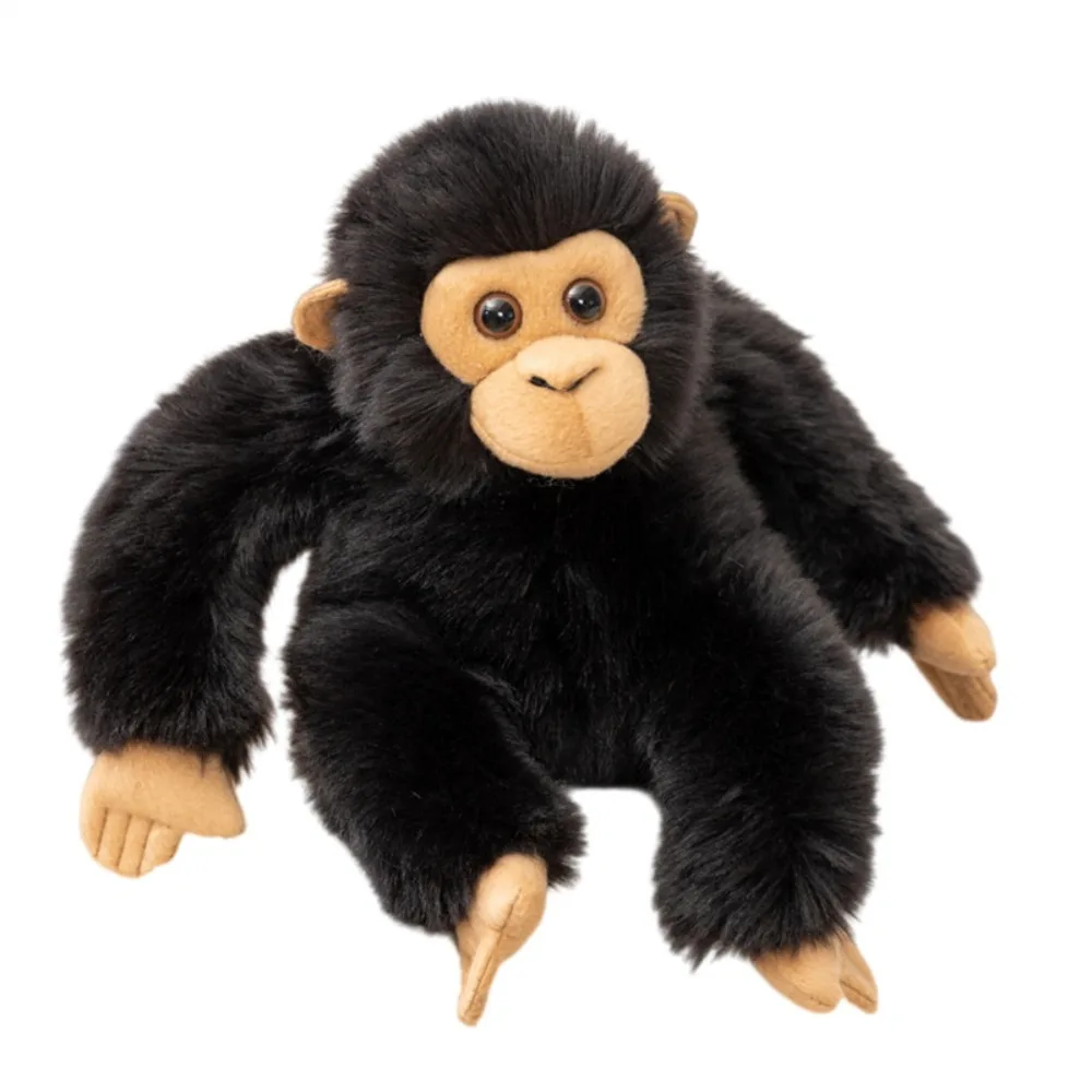(negro) Peluche De Chimpancé Suave Y Esponjoso, Realista, 20 Cm, Diseño Realista.