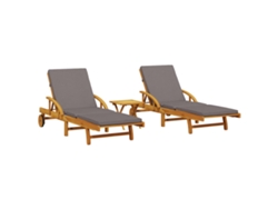 Maison Exclusive - Tumbonas Con Mesa 2 Unidades Madera Maciza De Acacia