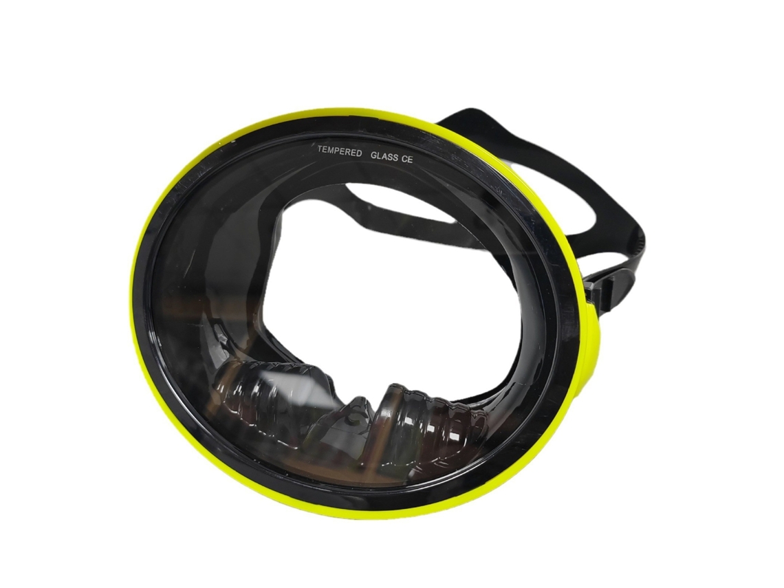 Máscara de buceo Hexinyigjly, para pesca, apnea y snorkel, amarilla.
