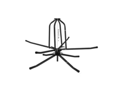 Estructura tubular, construcción robusta, altura regulable, color negro.
