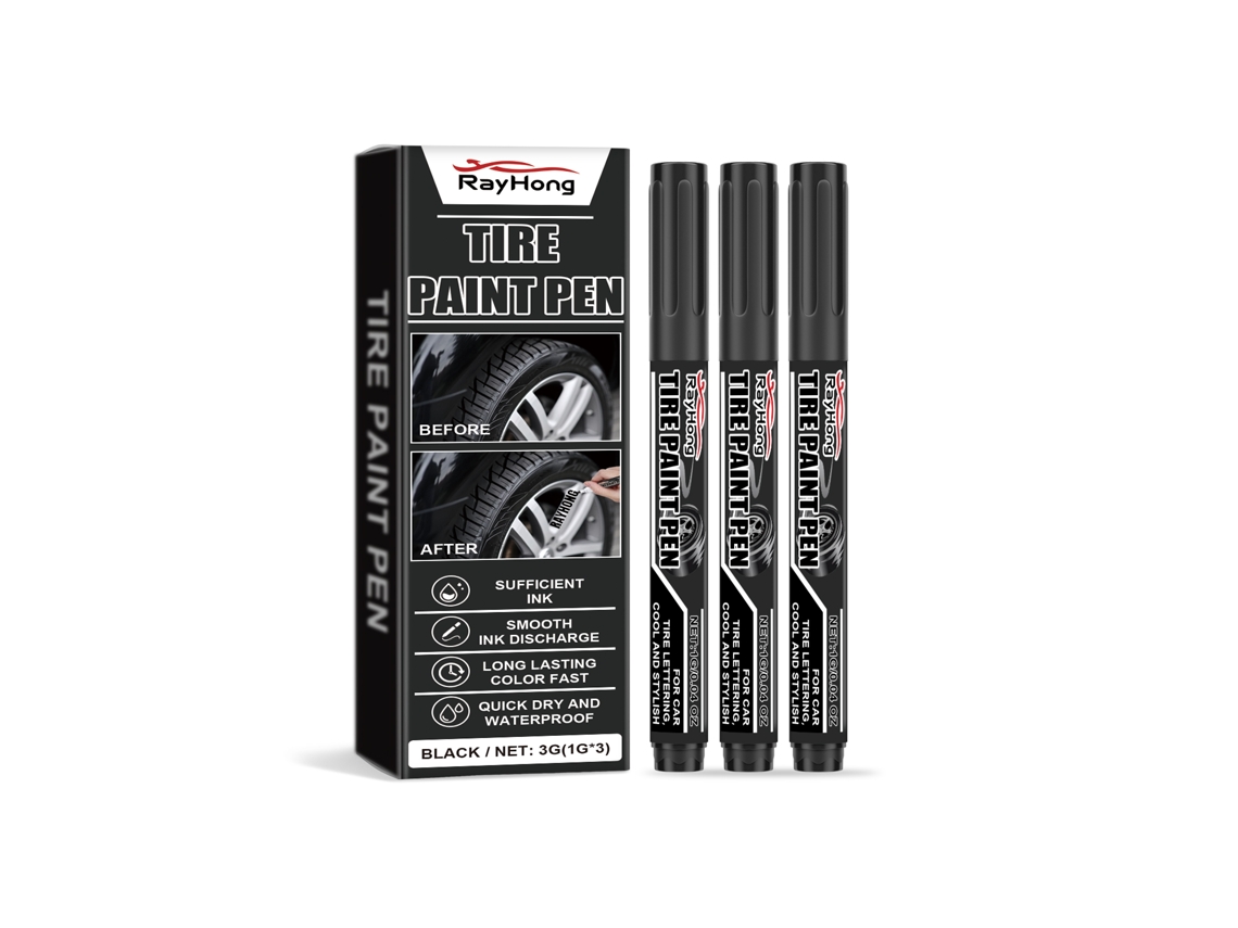 Rotulador de pintura negra para neumáticos de coche