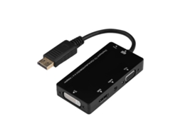 Adaptador Displayport 4 En 1: Convierte Dp A Hdmi, Vga, Dvi Con Audio Para Pc