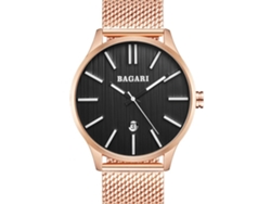 Reloj De Cuarzo Para Hombre Bagari Pulsera Acero Inoxidable Regalo Oro Rosa Negro