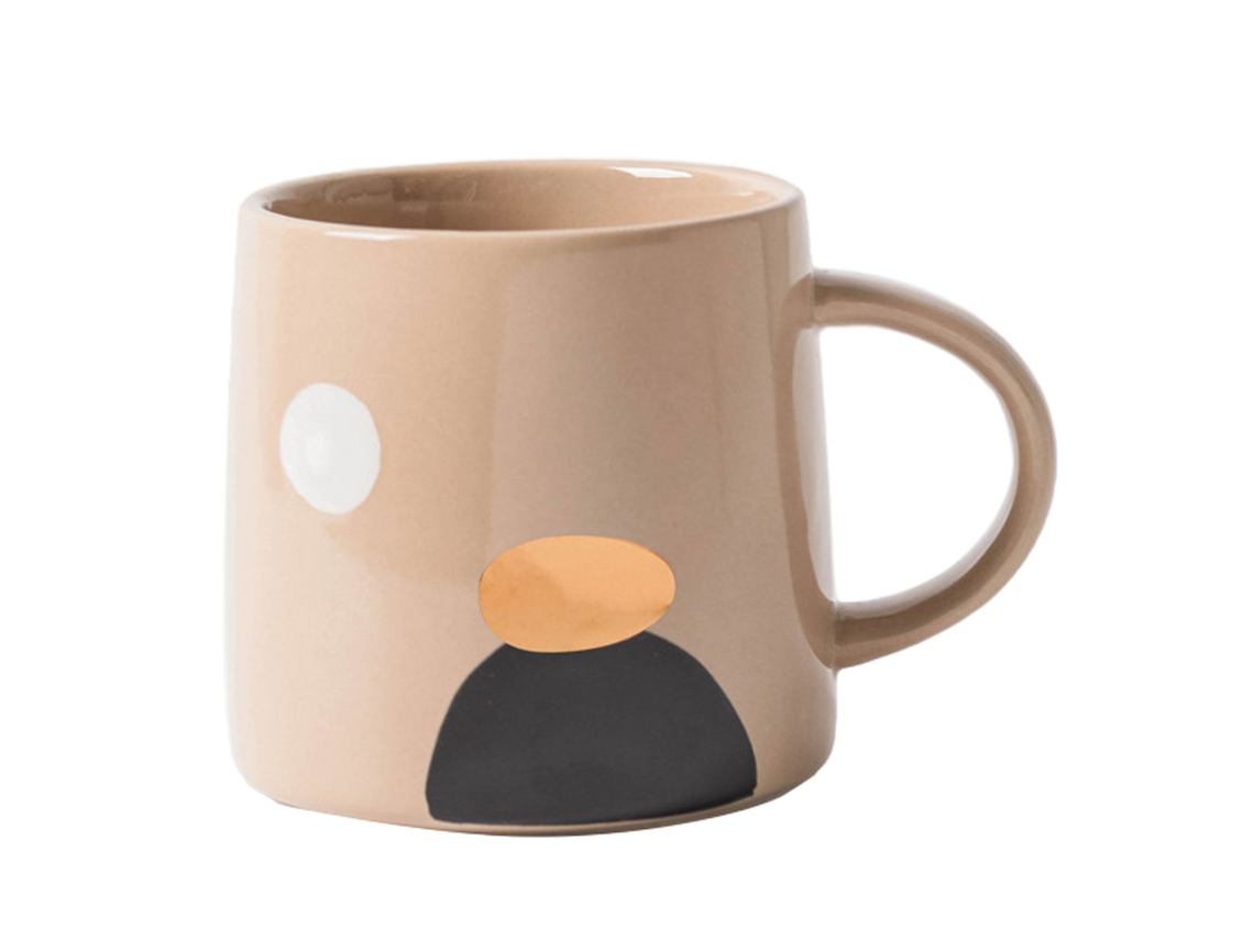 Taza de cerámica de 380ml, taza de té para el hogar y la Oficina, taza de diseño abstracto moderno NEVEANCE