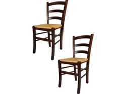 Conjunto de 2 Cadeiras T M C S Venezia (Castanho - 88x43x46 cm - Madeira)