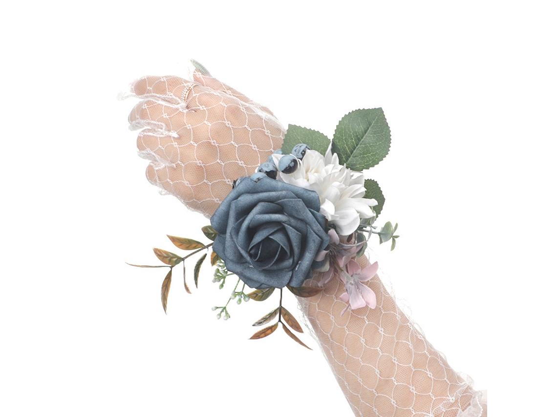 Ramillete de rosas con pulsera Boutonnière para flores de boda y accesorios de graduación NEVEANCE