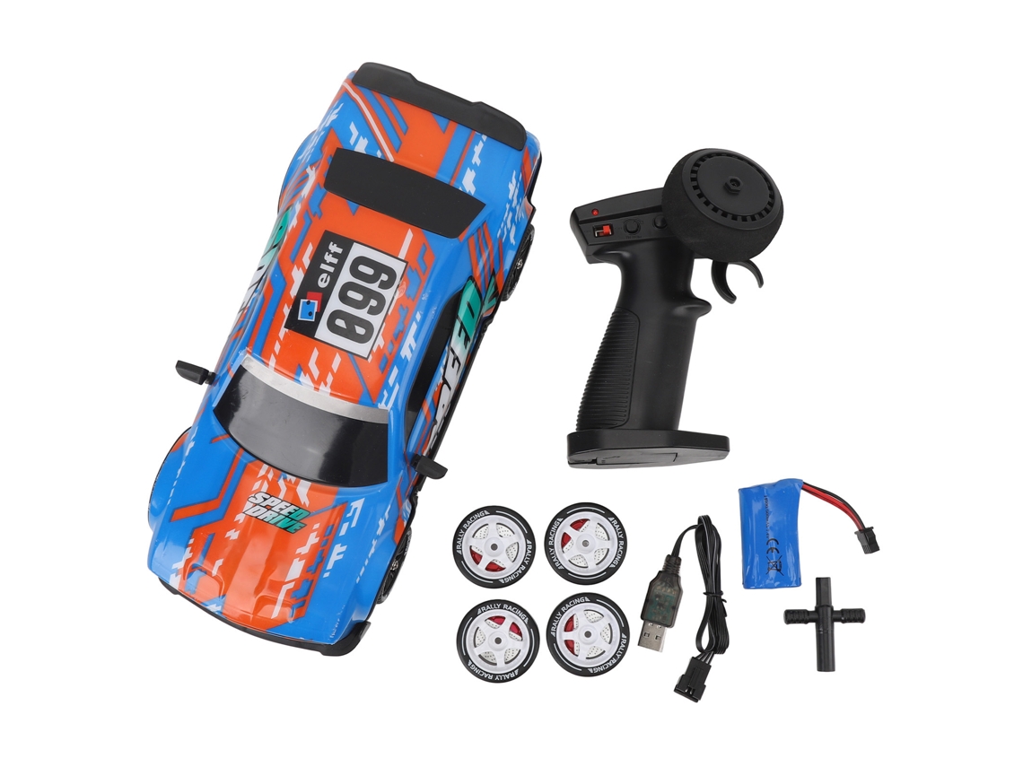 Coche Teledirigido De Drift De 2,4 Ghz, Rápido, Escala 1/16, Modelo De Coche De Carreras, Juguete Para Niños, Naranja Y Azul.