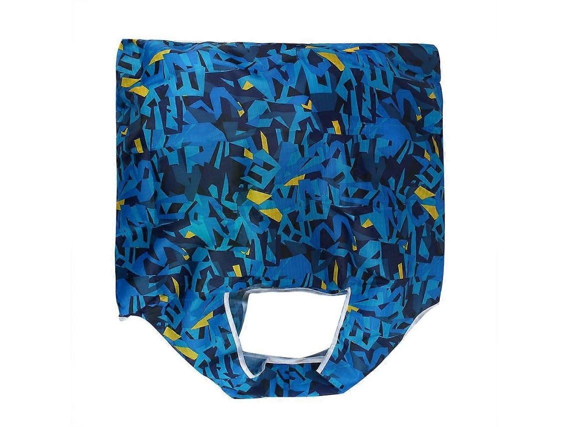 Bolsa de la compra reutilizable y plegable, gran capacidad, estampada, azul. GOKOCO