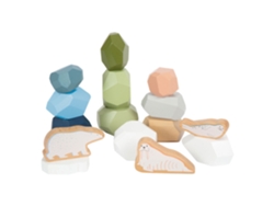 Juego de 11 piedras de equilibrio de madera ártica de Small Foot, estilo Montessori.