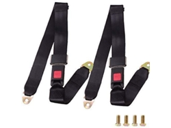 2 Cinturones De Seguridad Universales De Dos Puntos Para Automóvil - Aproximadamente 120 Cm, Versión Premium 128 Cm - Con Tornillos