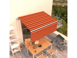 vidaXL Toldo retráctil automático con persiana naranja marrón 3,5x2,5m