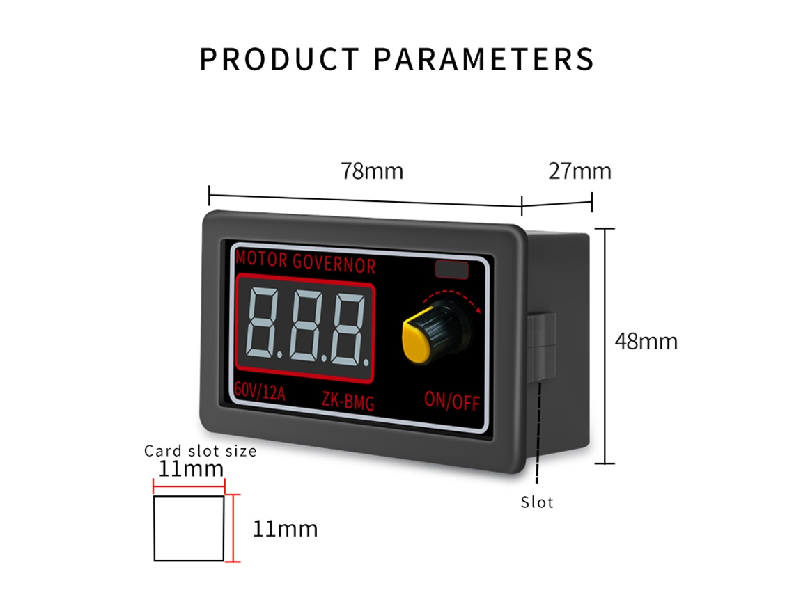 Controlador De Velocidad Para Motor Dc Pwm De 500w, 9-60v, 12a Con Pantalla Digital Y Codificador.