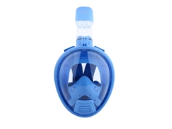 Máscara de snorkel de 180°, antifugas y antivaho, ideal para bucear con niños (azul)