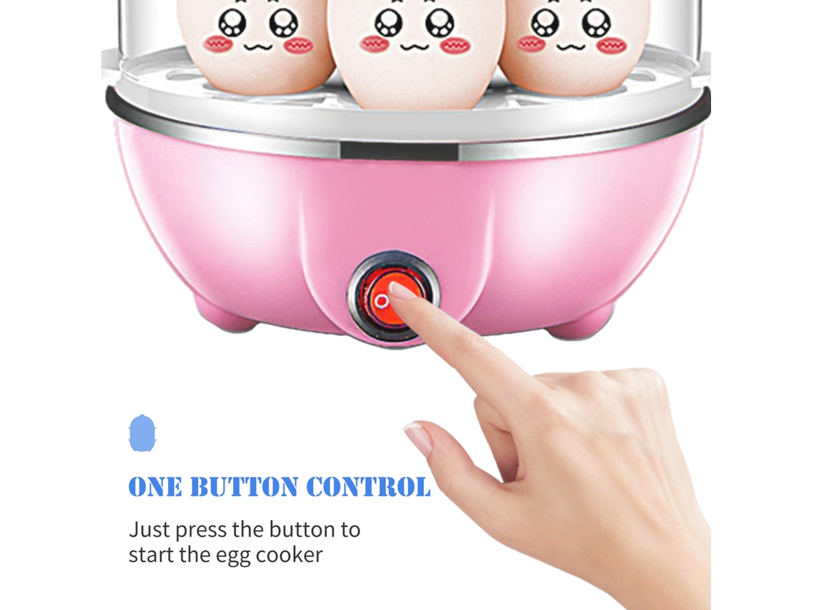 Olla Eléctrica Anti-secado Para Huevos Con Capacidad Para 7 Huevos, Tapa Transparente Y Vaso Medidor De 40 Ml.