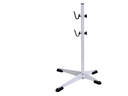 Soporte para bicicleta, base antideslizante, altura ajustable, blanco