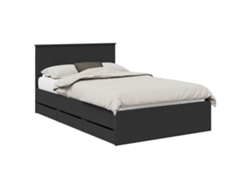 Maison Exclusive - Estructura De Cama Negro 120 X 200 Cm Madera Ingenieril