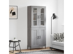 Aparador | Armario alto 69,5 x 34 x 180 cm, derivados de madera, gris Sonoma