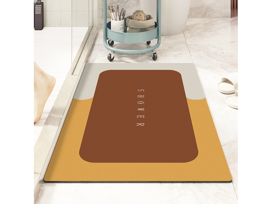 Alfombra de Baño LUUCOZK Antideslizantes Absorbentes Decoración Baño Secado Poliéster Amarillo (60x90cm)