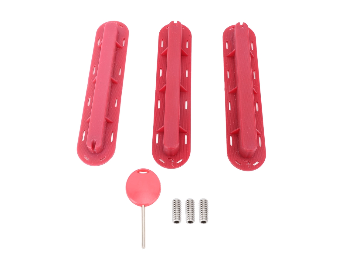 Juego De 3 Cajas De Aletas De Pvc Con Tornillos Y Llave Para Tabla De Surf Y Tabla De Paddle Surf - Rojo