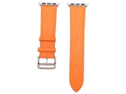 Pulseira De Couro Para Smartwatch Universal Para Iwatch Series Se 8 7 6 5 4 3 2 1 38mm 40mm 41mm Laranja