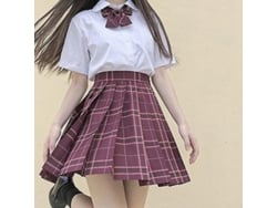 Rebe-falda Plisada De Uniforme Escolar Japonês De Cintura Alta A-line Tartan Para Mulher Nowcos L Rojo Amaranto