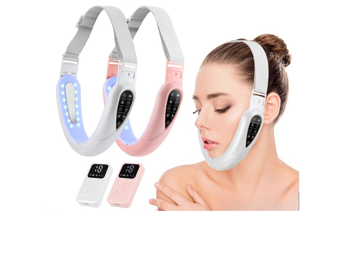 Masajeador facial V Face con control remoto, masajeador facial pulsado para reafirmar, rejuvenecer y reafirmar, instrumento V Face Chennnls (blanco)