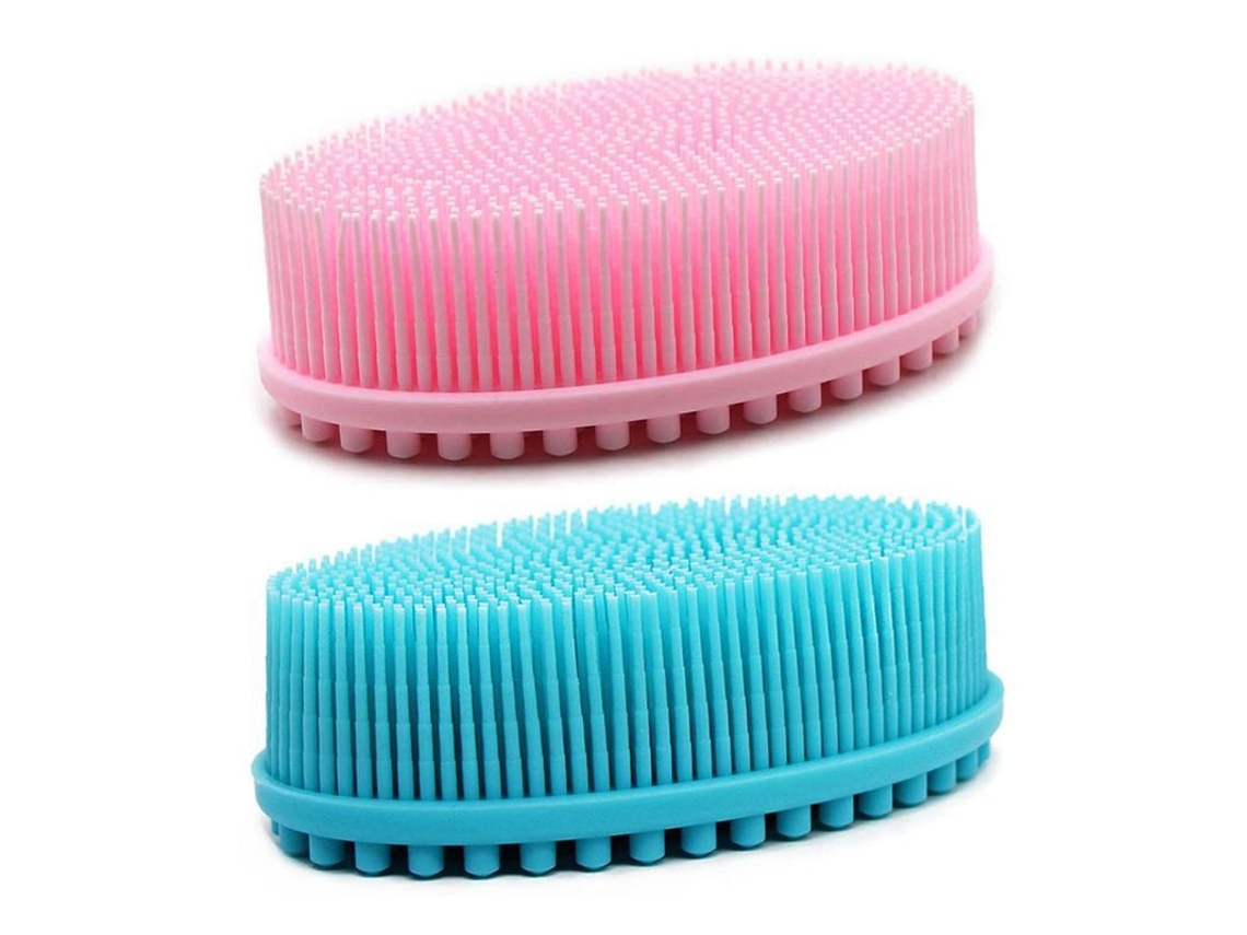 Juego De 2 Cepillos Exfoliantes De Silicona Para La Ducha