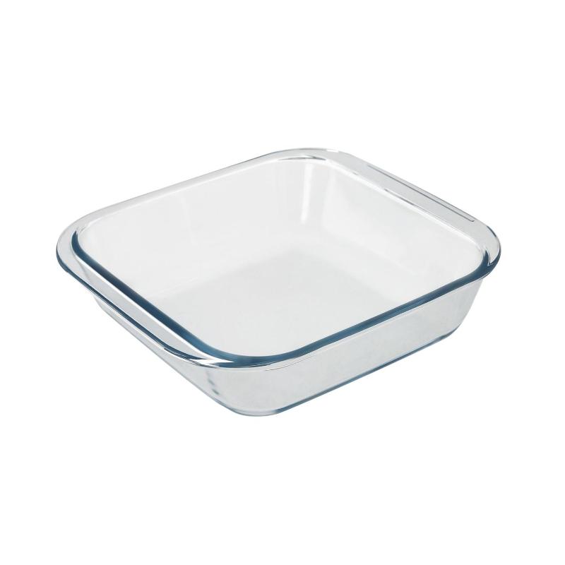 Fuente horno cristal borosilicato cuadrada 1,1litros. 18x18 cm. ideal meclas, ensaladas, postres, cocina, resposteria. libre bpa