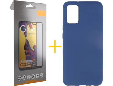Kit Funda + Protector de Pantalla Samsung A02s SKYHE Cristal Templado 3310 Azul