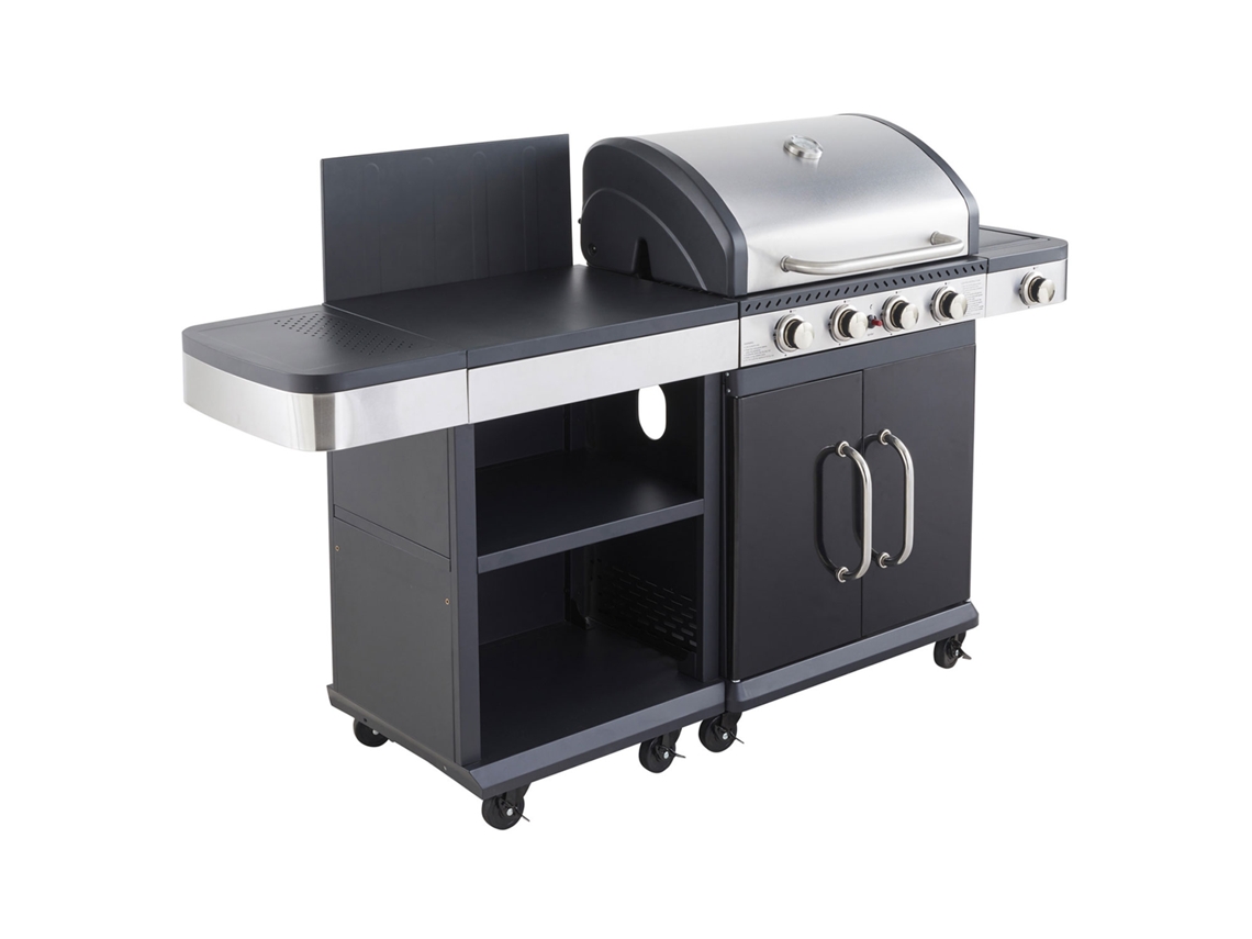 Barbacoa de gas Fidgi 4 con bandeja para servir Cookin Garden