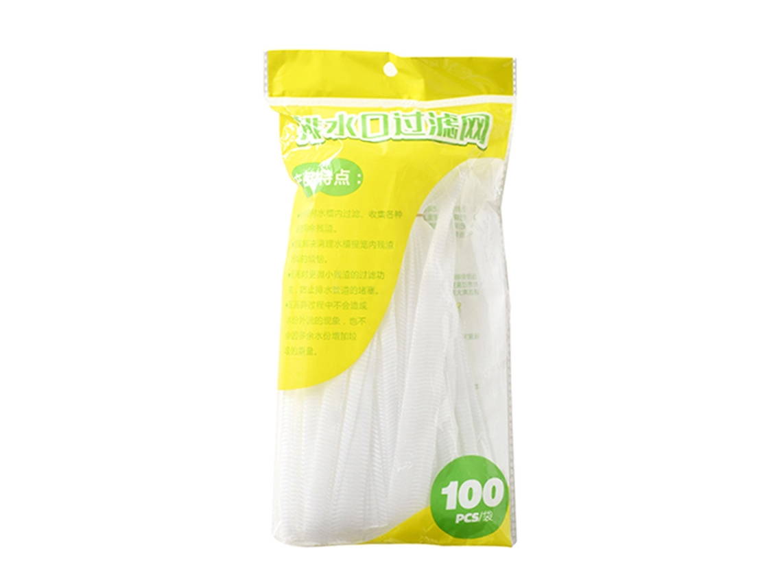 Juego de 100 filtros desechables de malla blanca para desagüe de cocina
