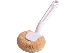 Cepillo de cocina Linjou fabricado con fibra de coco natural: no raya ollas, sartenes ni fregaderos.