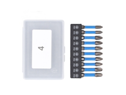 10 Puntas Magnéticas Ph De Acero S2 De 50 Mm Con Estuche, Hexagonales De 1/4" Para Taladro Eléctrico.