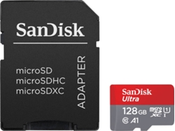 Tarjeta de Memoria SANDISK Ultra (128 GB - 140MB/s) + Adaptador