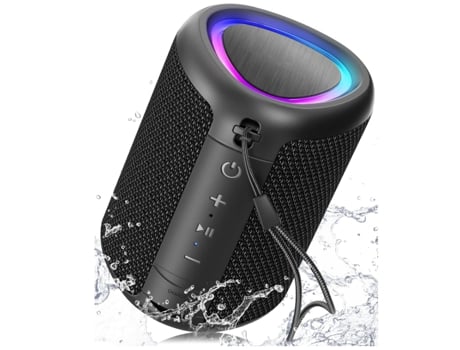 Altavoz Bluetooth portátil con luces Sonido potente y cristalino Ipx5 Resistente al agua Todo el día Tiempo de reproducción Entrada de tarjeta Aux ...