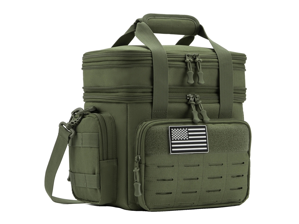 Fiambrera táctica, bolsa térmica, diseño a prueba de fugas, color verde militar.