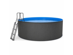 Piscina elevada, redonda de acero Antracita 350 X 90 Cm