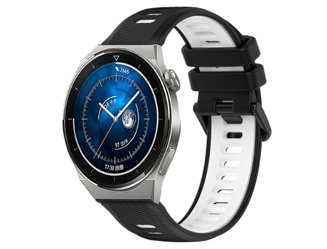 Correa de reloj inteligente para Huawei Watch GT3 Pro 43 mm 20 mm Correa deportiva de silicona bicolor (negro + blanco)