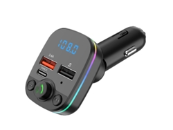 Transmisor de FM YIZHOOD C6pro Rocker 3.1A Dual USB Port Manos Libres Inalámbrico Aux Audio Radio negro