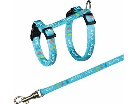 Arnés y Correa para Gatos TRIXIE Ajustable (Azul - 21-33cm - Nylon - S - Porte Pequeño)