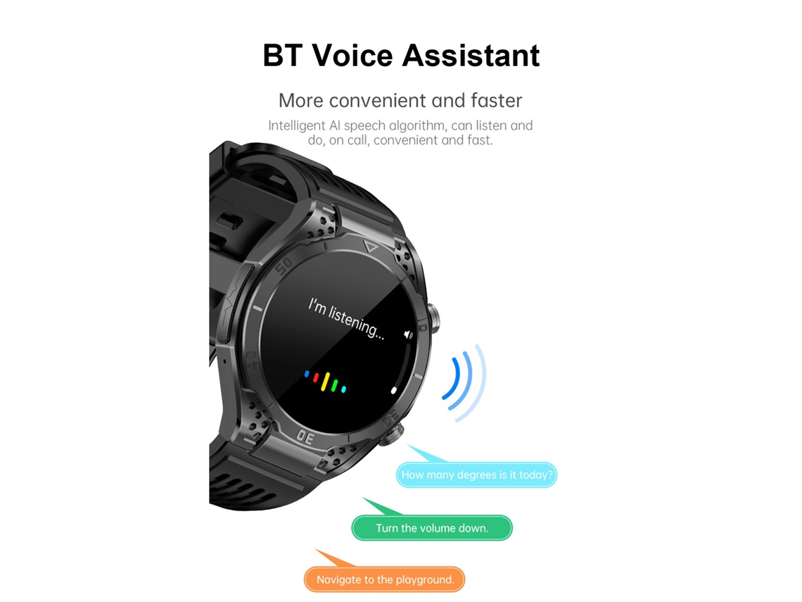 Reloj Inteligente Con Pantalla De 1,43 Pulgadas, Bluetooth, Función De Llamadas, Resistente A La Lluvia, Batería De 250 Mah Y Correa Deportiva.