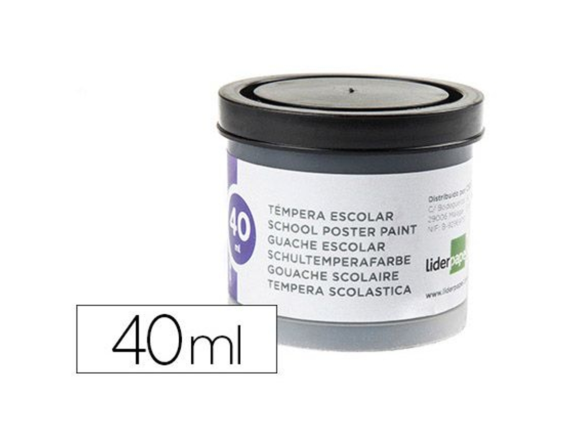 Botella LIDERPAPEL Escuela Tempera 40ml. Preto