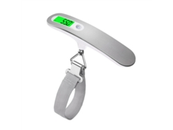 Báscula digital portátil para equipaje con capacidad de 50 kg/110 lb, pantalla LCD y precisión de 10 g MDUG (plateada)