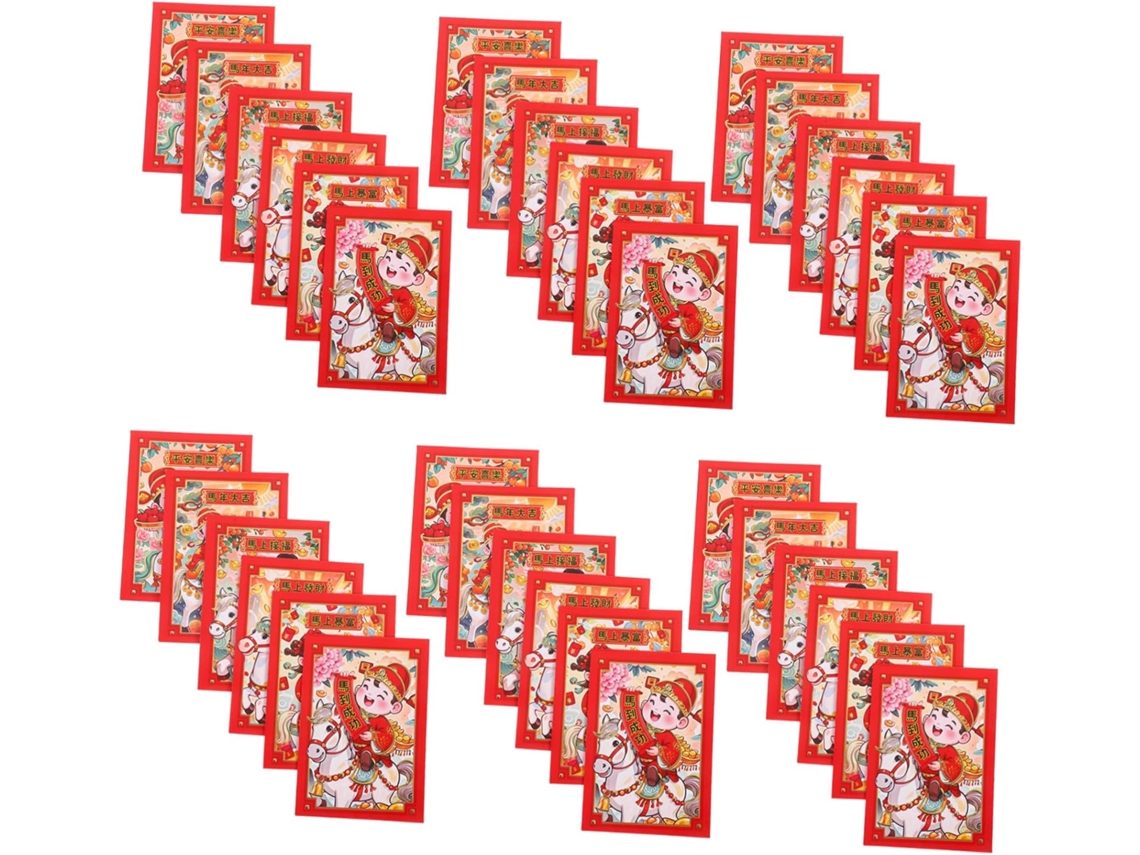 20 Envelopes Vermelhos Para O Ano Novo Chinês, Bolsa Vermelha Com Estampa De Cavalo Em Relevo O Festival Da