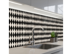 Salpicaderos De Cocina Clásico - Patrón - Negro 500x60 Cm