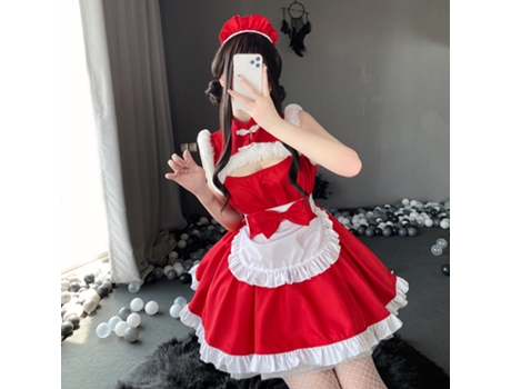 Disfraces de Navidad Conjunto de uniforme de fiesta de Navidad de cosplay sexy adequado para peso 80-120
